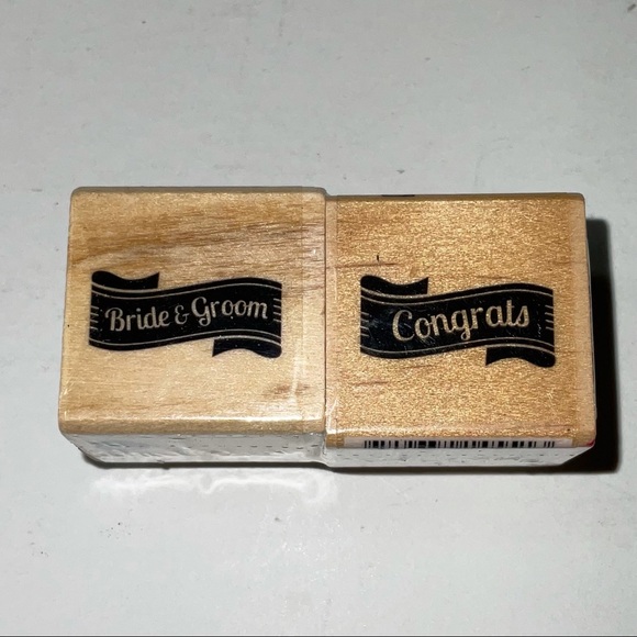 Hampton Art Studio G BRIDAL Wood Mounted Rubber Stamps 2pc 2015 - Picture 2 of 10